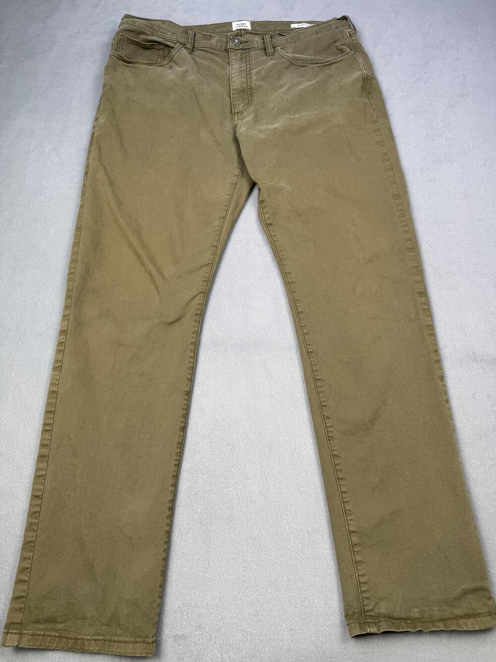 Flint And Tinder Pants Mens 36x30 Olive Slim Fit Stretch Chino 5-Pocket Casual